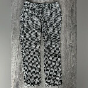 Black and Cream Straight Leg Trousers